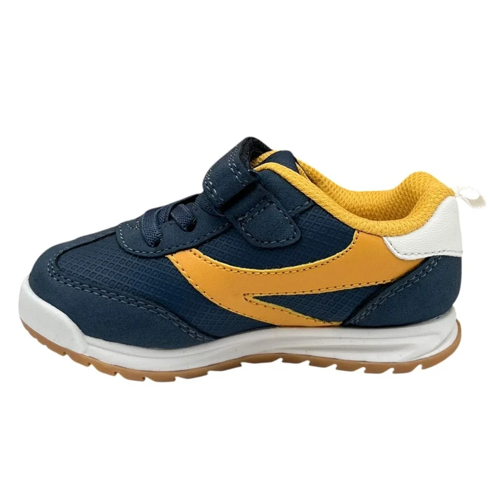 Carters Remi Toddler Boys Casual Slip-on Sneakers Size 7 Navy Mustard Gold Color
